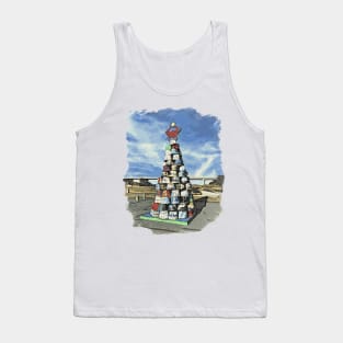 Crab Basket Christmas Tree in Watercolor Tank Top